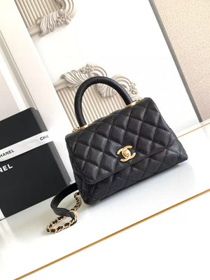 Classic Black Cocohandle Flap Bag in Imported Small