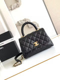 Classic Black Cocohandle Flap Bag in Imported Small