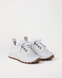 Sparkling cotton knit runners with shiny eyelets white