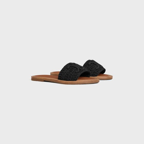 LYMPIA MULE IN TRIOMPHE KNITTED COTTON BALCK