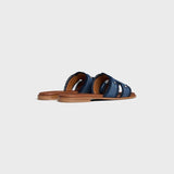 BLUE MARINA FRINGED MULE IN DENIM
