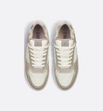 Beige and White Grained Calfskin B27 Uptown Low-Top Sneaker