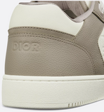 Beige and White Grained Calfskin B27 Uptown Low-Top Sneaker
