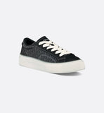 B33 Spin Sneaker Black Smooth Calfskin and Oblique Jacquard