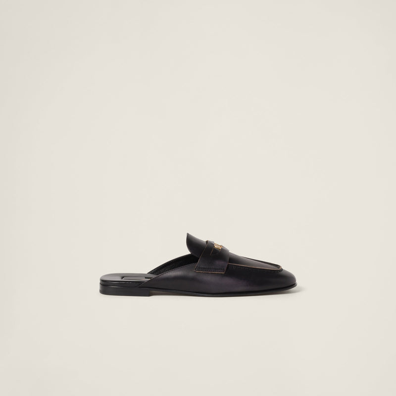 Bleached leather loafers