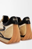 Suede and nylon smooth sneakers