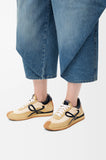 Suede and nylon smooth sneakers