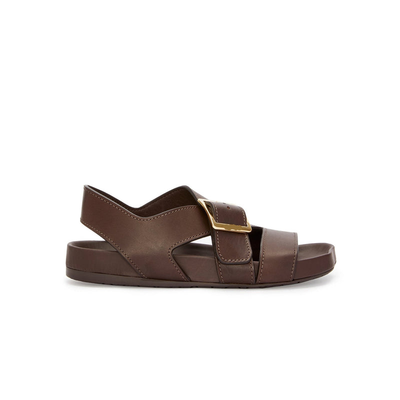 Ease Buckle sandal in vegetal calfskin brown