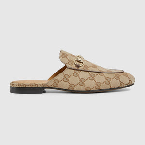 Male Women's Princetown slipper Beige and ebony Orignal GG canvas