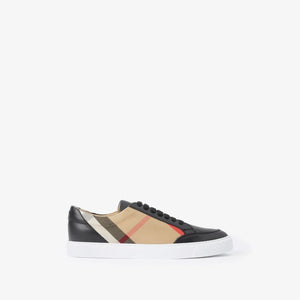   Check and Leather Sneakers