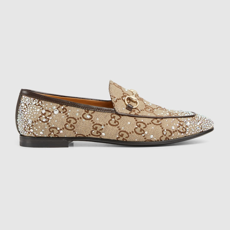 Women's GG Jordaan loafer Beige and dark brown GG canvas 813000