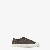 Male Female Fendi TIMELESS Domino Brown FF fabric low-tops
