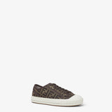 Male Female TIMELESS Domino Brown fabric low-tops