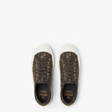 Male Female TIMELESS Domino Brown fabric low-tops
