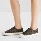 Male Female TIMELESS Domino Brown fabric low-tops