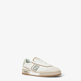Male Female Match White and brown leather and suede low tops