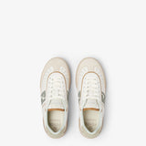 Male Female Match White and brown leather and suede low tops