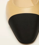 Slingbacks Goatskin & Grosgrain  Beige & Black