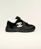 SNEAKERS Mesh Suede Calfskin & Grained Calfskin Black & White