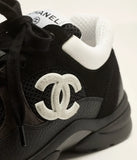 SNEAKERS Mesh Suede Calfskin & Grained Calfskin Black & White