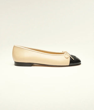 CHAENL Ballet flats Lambskin & Patent Calfskin  Black