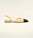 Slingbacks Goatskin & Grosgrain  Beige & Black