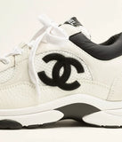 Sneakers Mesh Suede Calfskin & Grained Calfskin White & Black