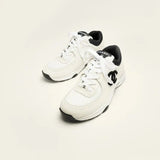 Sneakers Mesh Suede Calfskin & Grained Calfskin White & Black