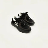 SNEAKERS Mesh Suede Calfskin & Grained Calfskin Black & White