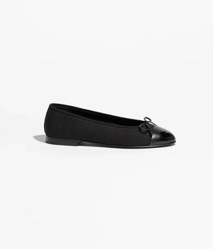 CHAENL Ballet flats Cotton & Patent Calfskin Black