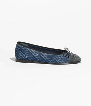 CHAENL Ballet flats Denim Navy Blue & Dark Gray