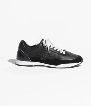 CHAENL Sneakers   Calfskin & Suede Calfskin  Black & White