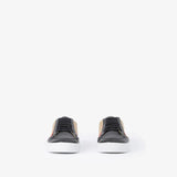Check and Leather Sneakers Black