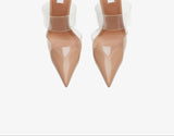 LE COEUR MULES IN PATENT CALFSKIN flesh-colored