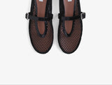 BALLET FLATS IN FISHNET black