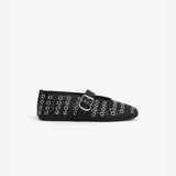 BALLET FLATS IN VIENNE LAMBSKIN WITH EYELETS