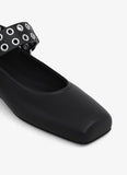 BIKER BALLET FLATS IN CALFSKIN