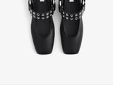 BIKER BALLET FLATS IN CALFSKIN