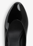 DECOLLETE MULES IN PATENT CALFSKIN BLACK