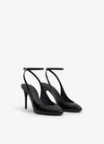 DECOLLETE SLINGBACKS IN PATENT CALFSKIN BLACK