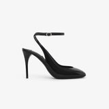 DECOLLETE SLINGBACKS IN PATENT CALFSKIN BLACK