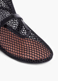 FISHNET HIGH BALLET FLATS BLACK