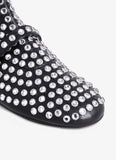 HIGH BALLET FLATS IN STRASS LAMBSKIN BLACK