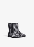 HIGH BALLET FLATS IN STRASS LAMBSKIN BLACK