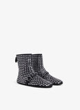 HIGH BALLET FLATS IN STRASS LAMBSKIN BLACK