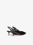 LE COEUR SLINGBACKS IN FISHNET BLACK