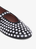 strass lambskin ballet flats