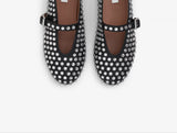 strass lambskin ballet flats
