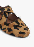 CRISS CROSS BALLET FLATS IN LEOPARD HAIRCALF