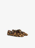 CRISS CROSS BALLET FLATS IN LEOPARD HAIRCALF
